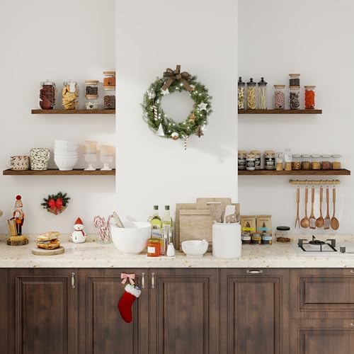 32Inch Floating Shelves for Wall 2 Pack Wood Shelves for Kitchen, Bedroom Wall - Image 2