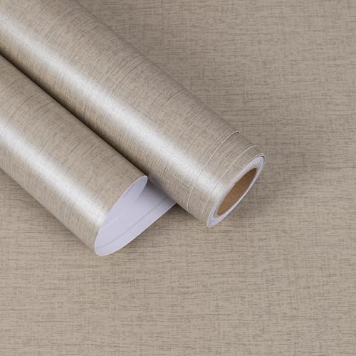 Taupe Grasscloth Wallpaper Peel and Stick Linen Vinyl 24"x472" by EaseStick