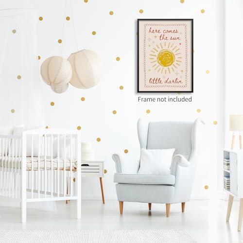 Kids Sun Canvas Wall Art Trendy Inspirational Quote Posters Here Comes The Sun - Image 3