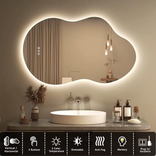 SMIROR 20x32 Irregular Backlit Led Lighted Bathroom Vanity Mirror - Image 3