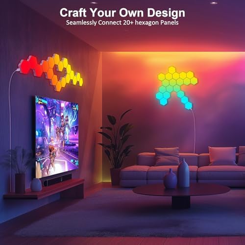 Hexagon LED Light Panels 8 Pack – RGB Wall Decor Lights - Image 4