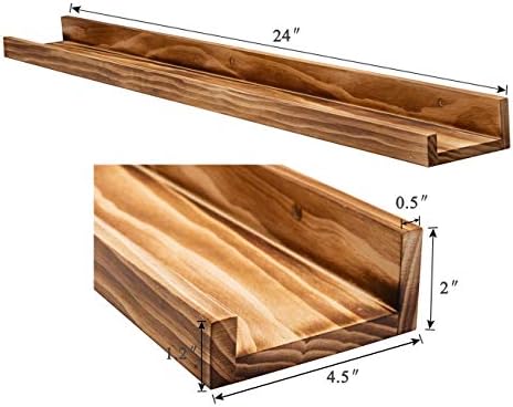 AZSKY 24" Floating Wall Ledge Shelf Wood Picutre Shelf Wall Mounted Nursery - Image 3