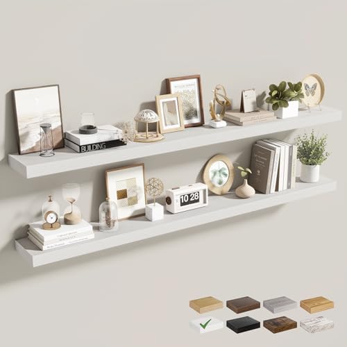 Acovy 55 Inch Floating Shelves for Wall 2 Pack, Wall Mounted Floating Shelf by Acovy