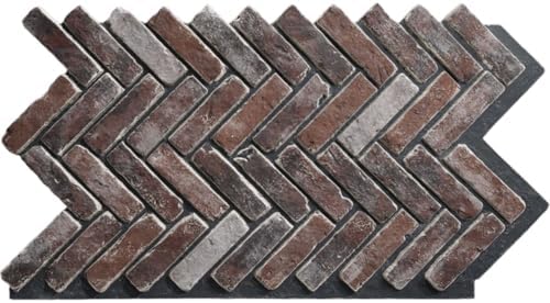 EverStone Herringbone Faux Brick Panel, 46 1/2"W x 25 1/4"H x 1"D, Moon Rock by EkenaMillwork