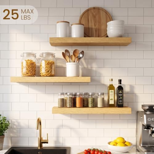 20inch Floating Shelves for Bathroom, 6.7" Deep Wall Shelves - Image 2