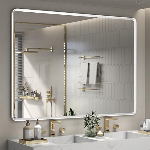 55x40 Inch Silver Framed Mirror by GOLOMO