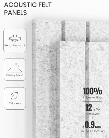Fluxynara 36" x 24" Large Felt Bulletin Board，Minimalist Gray - Image 5