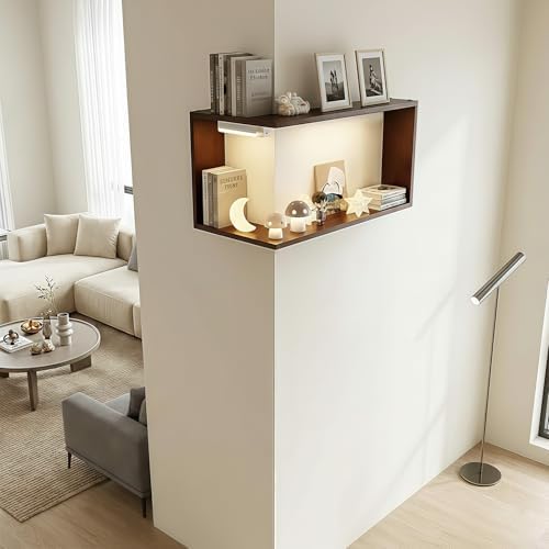 Ebrima Floating Corner Shelf, Wooden Wall Mounted Corner Display Shelf - Image 5