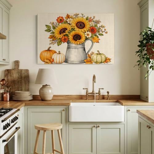 Thanksgiving Fall Canvas Wall Art, Made in USA, Modern Print Artwork - Image 4
