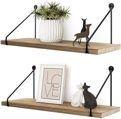 Afuly Rustic Floating Shelves for Wall, Wood Shelf by Afuly