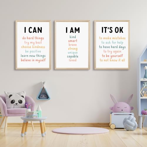 Kids Affirmation Wall Art Positive Canvas Wall Decor Inspirational Quotes - Image 6