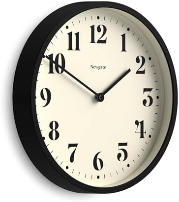 NEWGATE® Number Four Theatre wall Clock | Modern Round Clock | 12" | Black | by NEWGATE