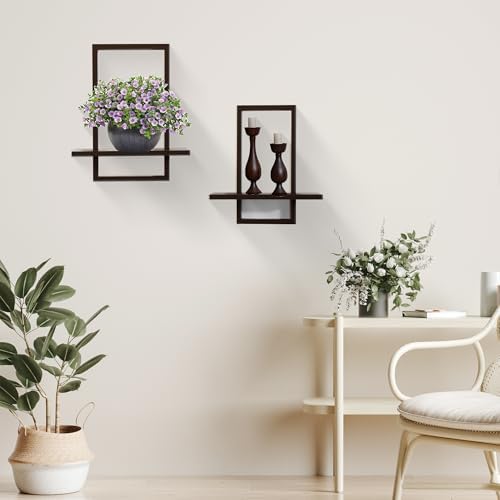 Floating Shelves for Wall, Decorative Wall Shelves, Plants Shelf Framed - Image 4