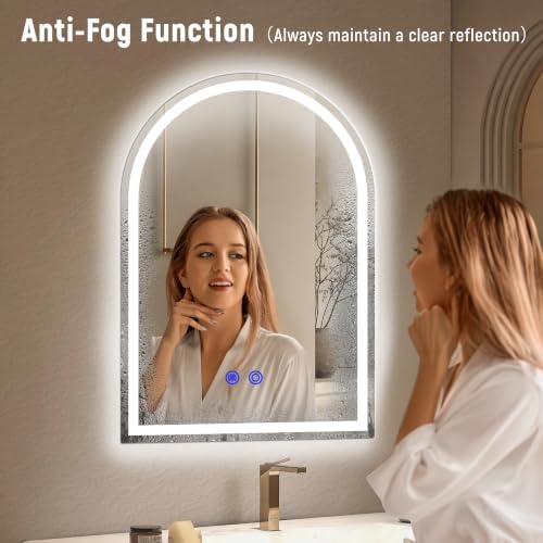 Bathroom Smart Mirrors with LED Lights, Anti-Fog Bathroom Mirror Backlit + - Image 2
