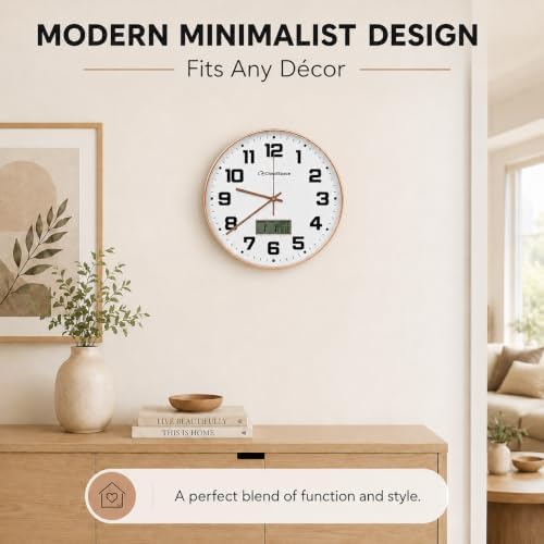 Cloud Space 12” Silent Wall Clock Battery Operated, Non Ticking Modern Wall - Image 7