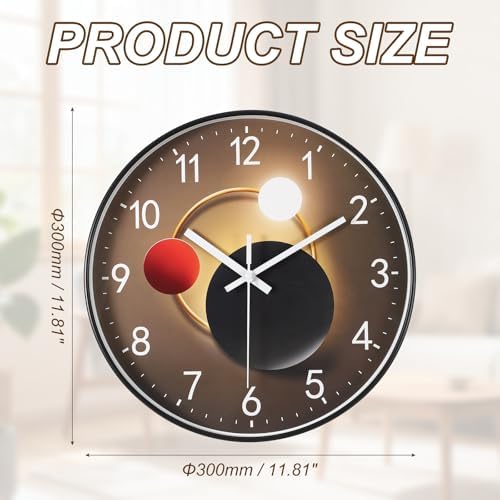 PATIKIL 12 Inch Modern Wall Clock, Silent Non-Ticking Wall Clocks Sweep - Image 2