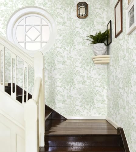 Heroad Green Floral Wallpaper Peel and Stick Wallpaper Flower Contact Paper - Image 5