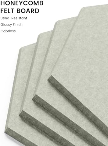 Fluxynara 12-Pack Hexagon Felt Bulletin Board Tiles - Image 3