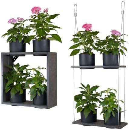 Hanging Planter Line, Plant Hanger, Coffee Brown, 8 Pots Combo by Vioscapes
