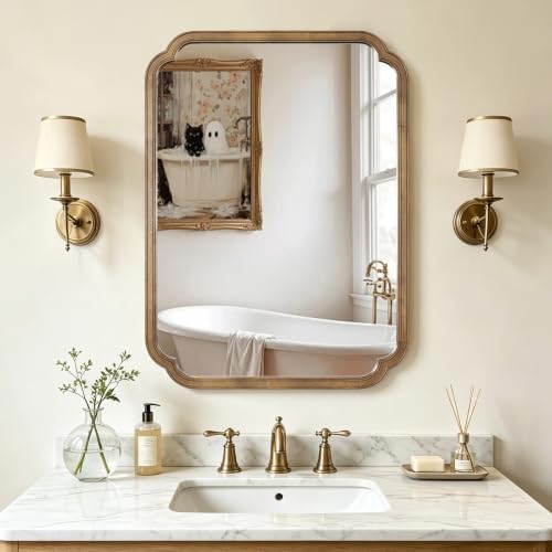 HOMECOOKIN Wood Bathroom Mirror by HOMECOOKIN