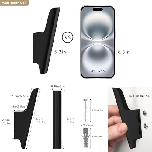 Wood Wall Hooks 4 Pack Coat Hooks Wall Mount, Towel Hooks - Image 3
