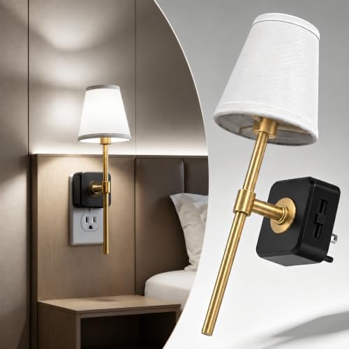 L LOHAS LED Night Light, Premium Fabric Linen Shade Plug in Night Light by LLOHASLED