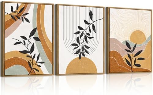 BINCUE Boho Line Wall Art Abstract Plant Wall Decor Mid Century Artwork by BINCUE