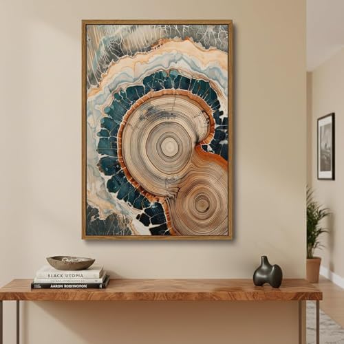 Tree Ring Wall Art Framed, Modern Nature Decor - Image 3
