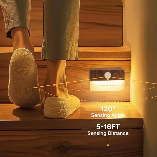 Guankai 8 Pack Motion Sensor Stair Light Indoor, Wireless Battery Operated - Image 2