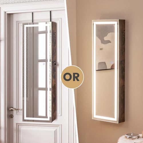 CHARMAID LED Mirror Jewelry Cabinet, 47.2'' Jewelry Armoire - Image 7