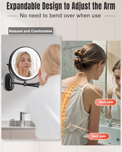 VFD 8'' 30X/1X Wall Mounted Lighted Magnifying Makeup Mirror - Image 4