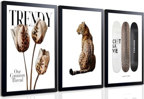 Trendy Leopard Print Wall Art Preppy Aesthetic Stylish Canvas Wall Decor by UcninvdWallart