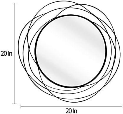 ironsmithn 20 Inch Round Black Wall Mirror - Image 2