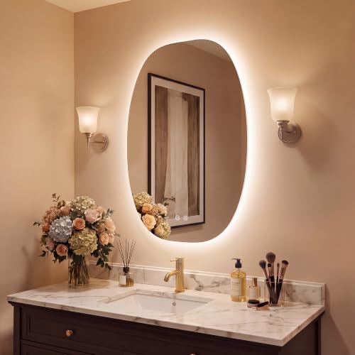 36''x24'' Backlit Mirror Bathroom Wall Rectangular Oval, LED Bathroom Mirror - Image 7
