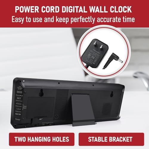 TXL 17.2'' Bluetooth Large LED Digital Wall Clock, Large Display Date and - Image 4