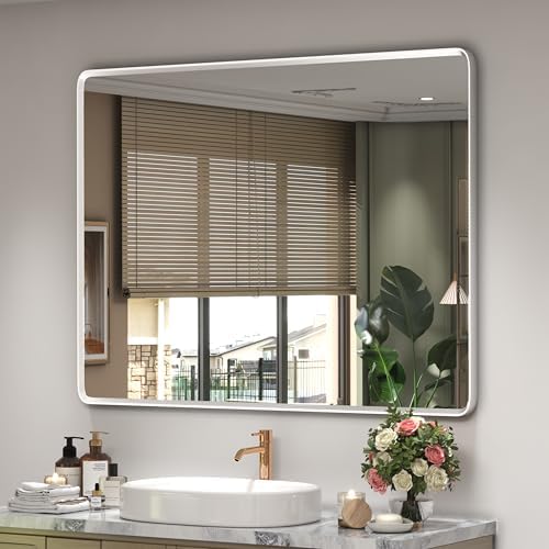 40x30 Silver Bathroom Mirror by GOLOMO