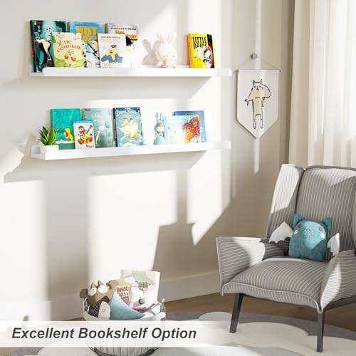 Love-KANKEI 36" Long White Floating Shelves - Image 6