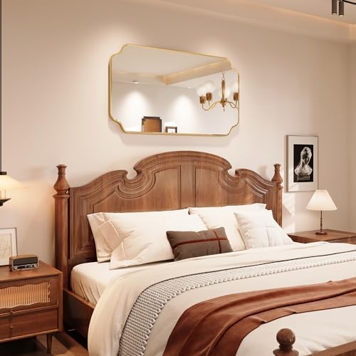 Kelly Miller 28"x50" Gold Foil Scalloped Decorative Wall Mirror - Image 4