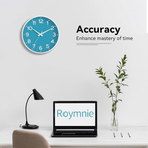 Roymnie 12 Inch Wall Clock Battery Operated Silent Non Ticking Analog - Image 7