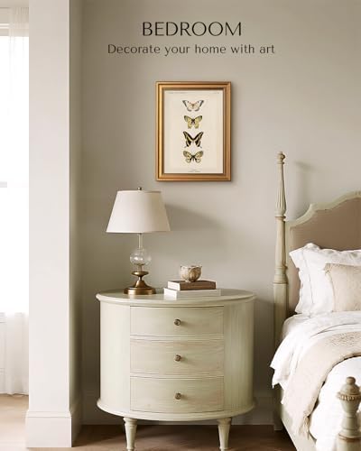 VIYYIEA Vintage Gold Framed Butterfly Wall Art, 16L x 12 Inch - Image 6