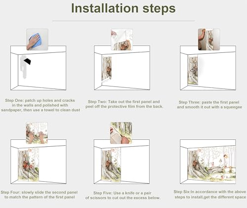 Nursery Forest Peel and Stick Wallpaper Tree Landscape Wall Mural - Image 7
