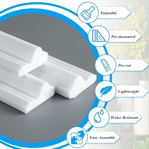Pangda 3 Set Peel and Stick Wall Molding Kit Panel, 31x54 in - Image 3