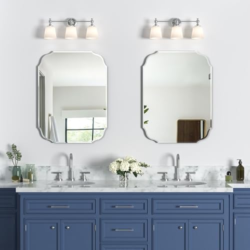18" x 24" Silver Wall Mirror Beveled Edge Frameless Mirrors - Image 4