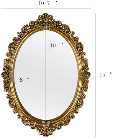 OIGUMR Small Oval Wall Mirror Resin Frame Size：15 x 10.7 inch - Image 5