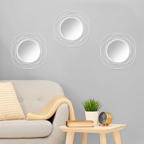 3 Pack Circle Mirror Wall Decorative Metal Wall Mirror, Art Small Round Wall - Image 3