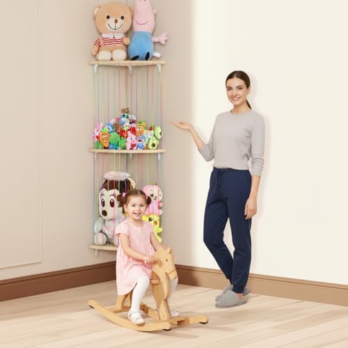 Stuffed Animal Storage Hammock, Wood Stuffed Toy Holder, Playroom Nursery Toy - Image 5