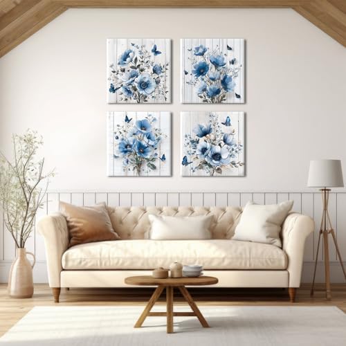 Farmhouse Floral Wall Decor Flower Pictures Butterfly Wall Art - Image 5