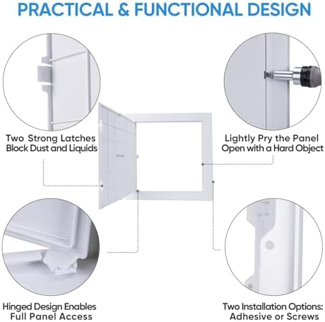 TICONN 10" x 10" Access Panel for Drywall, ABS Wall Hole Cover, Access Door - Image 3