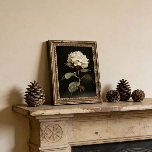 Vintage Gold Framed Wall Art White Hydrangea Wall Art Vintage Botanical Floral - Image 6