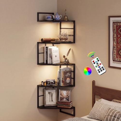 Corner Floating Shelves with Lights by Eostbe
